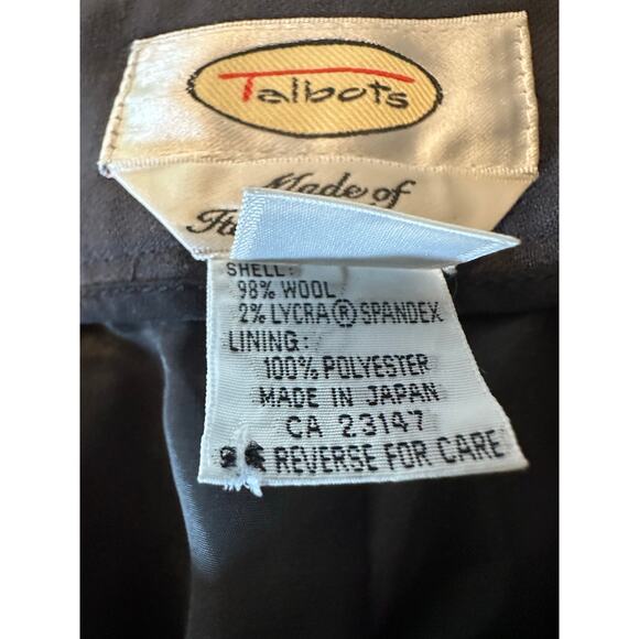 Talbots Women Italian Wool Blend Slate Gray Wide Leg Trouser Pants Size 12 Lined - Picture 7 of 9